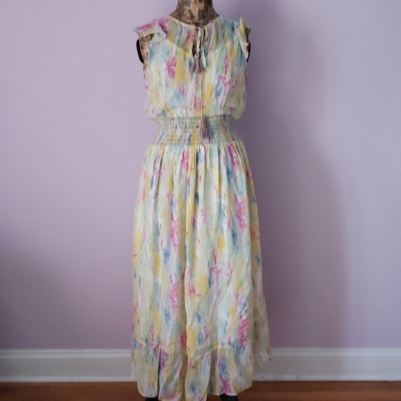 NWT Watercolor Maxi Dress from Anthropologie Sz 6 - Picture 5 of 7